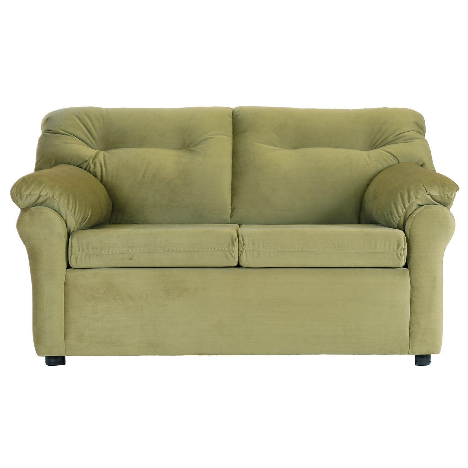 Juego de Living Madrid 2-1-1 de Felpa - Verde Musgo-1