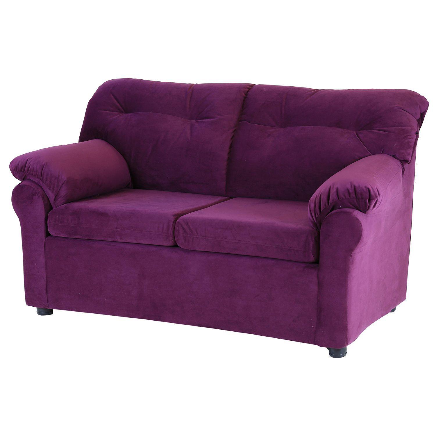 Juego de Living Madrid 2-1-1 de Felpa - Lila-2