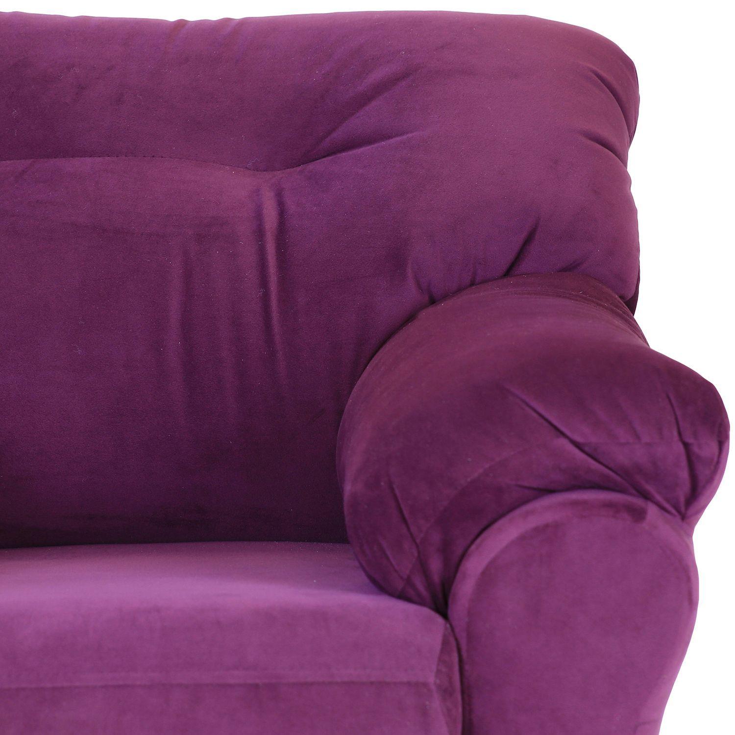 Juego de Living Madrid 2-1-1 de Felpa - Lila-6