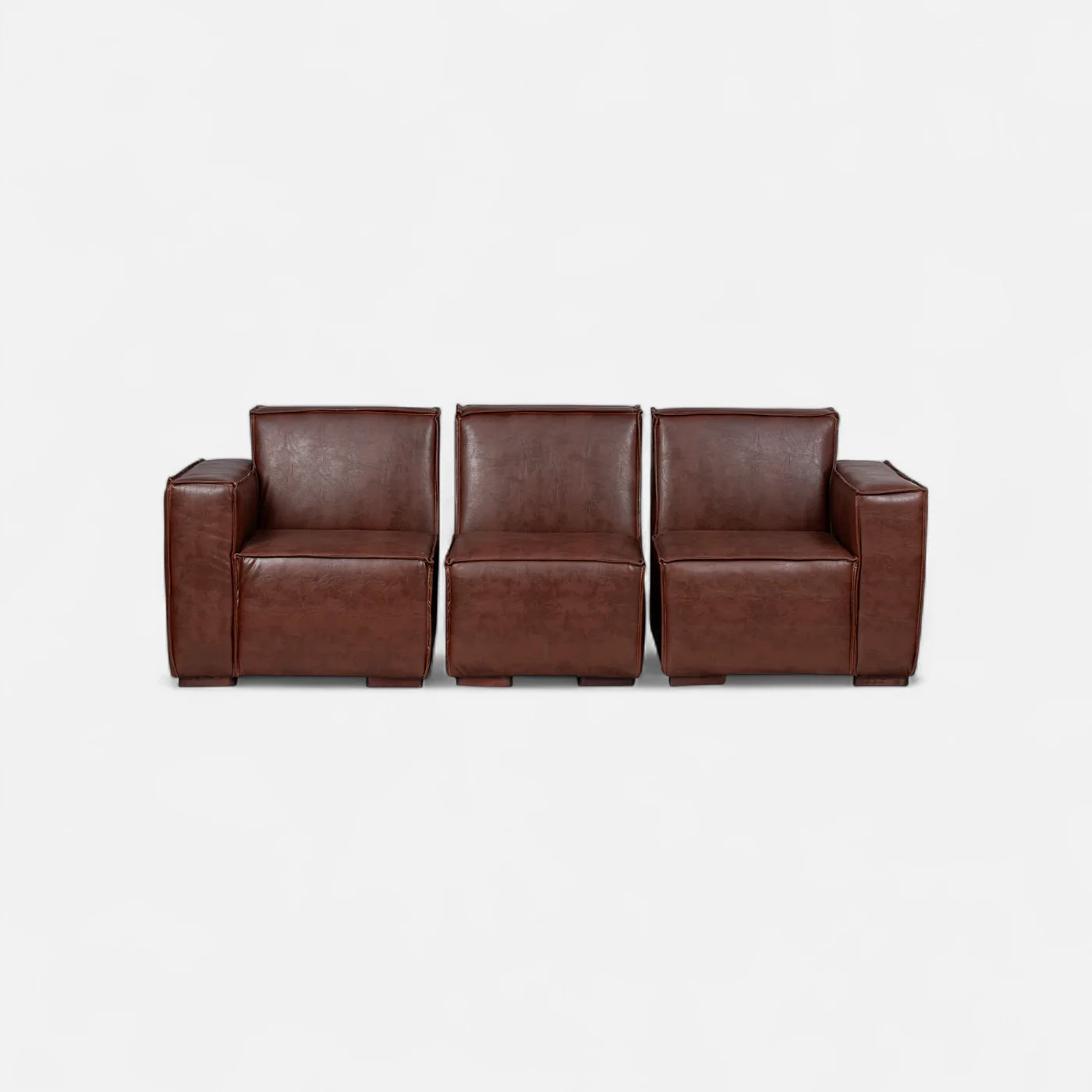 Sofá Modular Fortaleza 3 Cuerpos – Cuero Reconstituido Caramelo-1