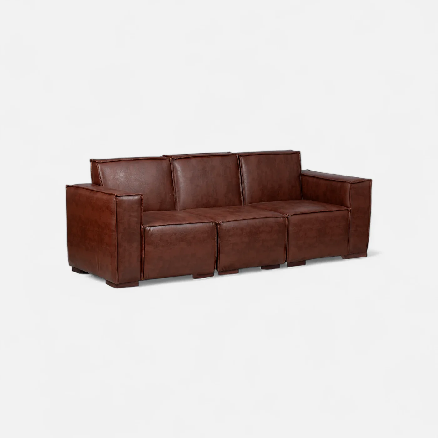 Sofá Modular Fortaleza 3 Cuerpos – Cuero Reconstituido Caramelo-2