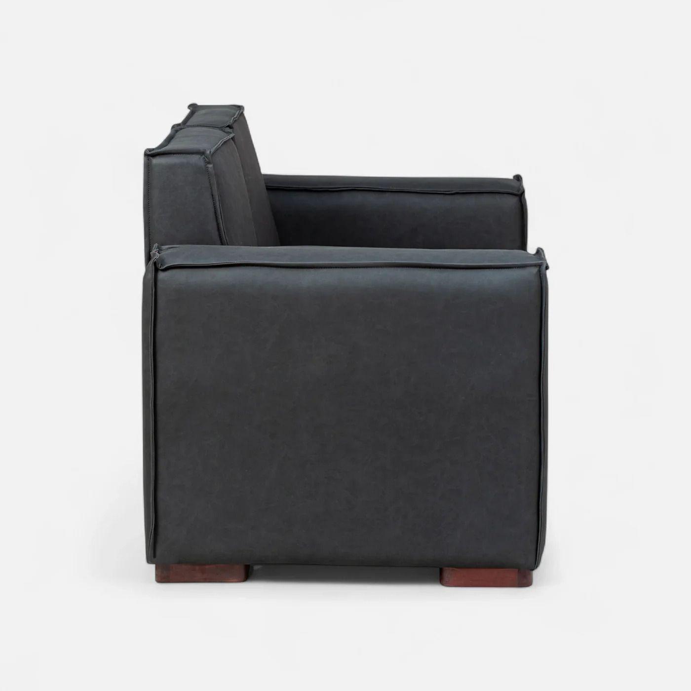 Sofá Modular Fortaleza 3 Cuerpos - Cuero Reconstituido Negro-3