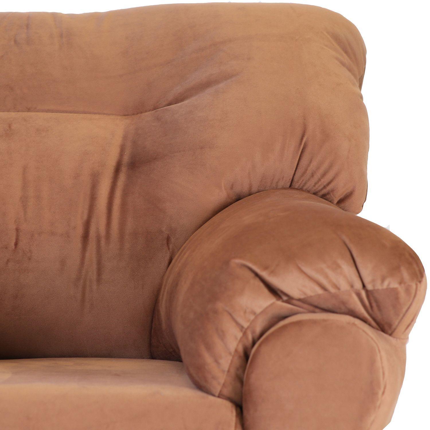  Sofá Madrid de 1 Cuerpo - Felpa Tostado-2