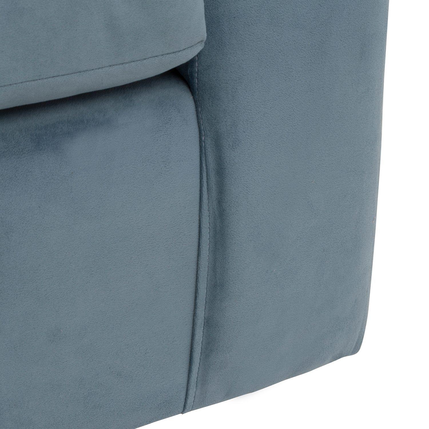 Sofá Seccional Valentina de Felpa - Azul Petróleo-3