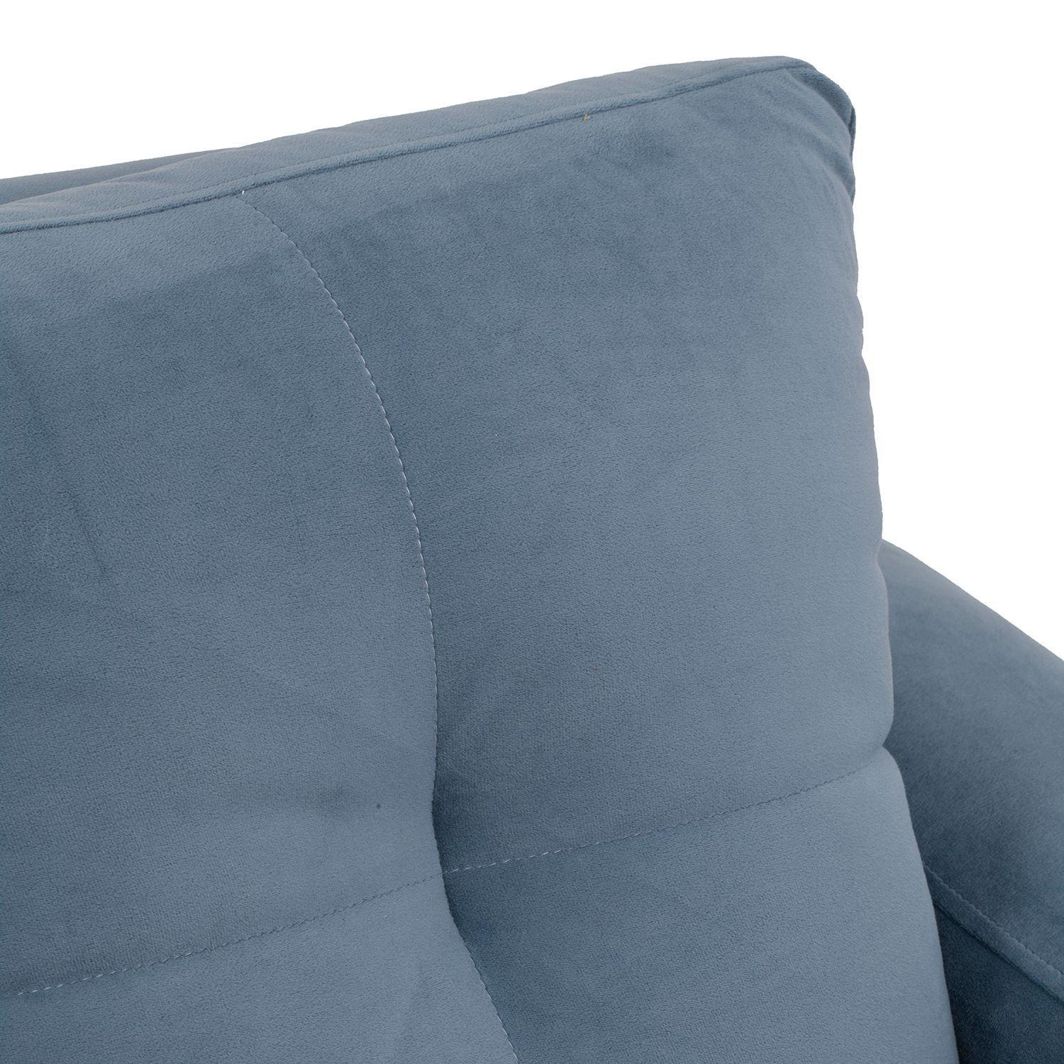 Sofá Seccional Valentina de Felpa - Azul Petróleo-5
