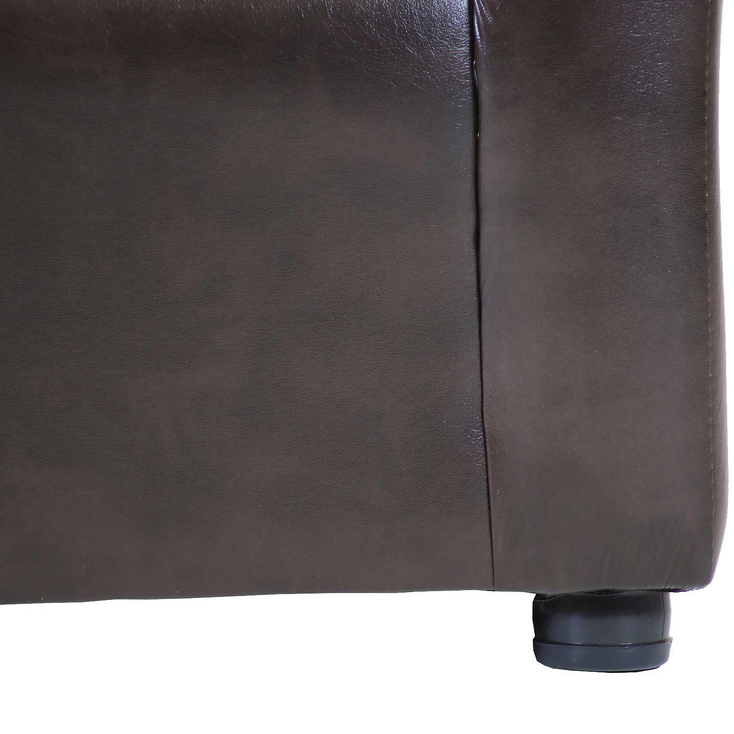 Sofá Madrid de 1 Cuerpo - Cuero Sintetico PU Café-2