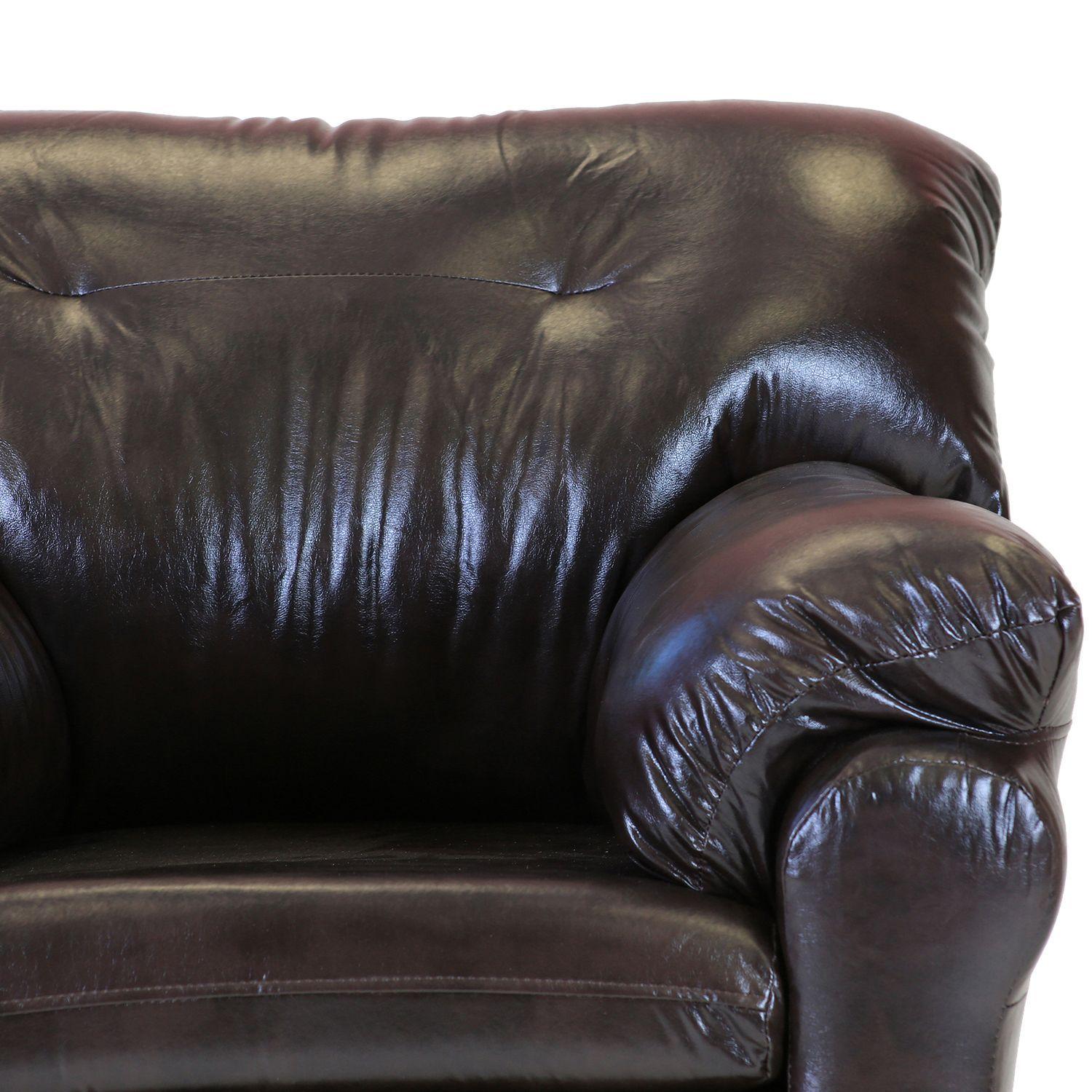 Sofá Madrid de 1 Cuerpo - Cuero Sintetico PU Café-3