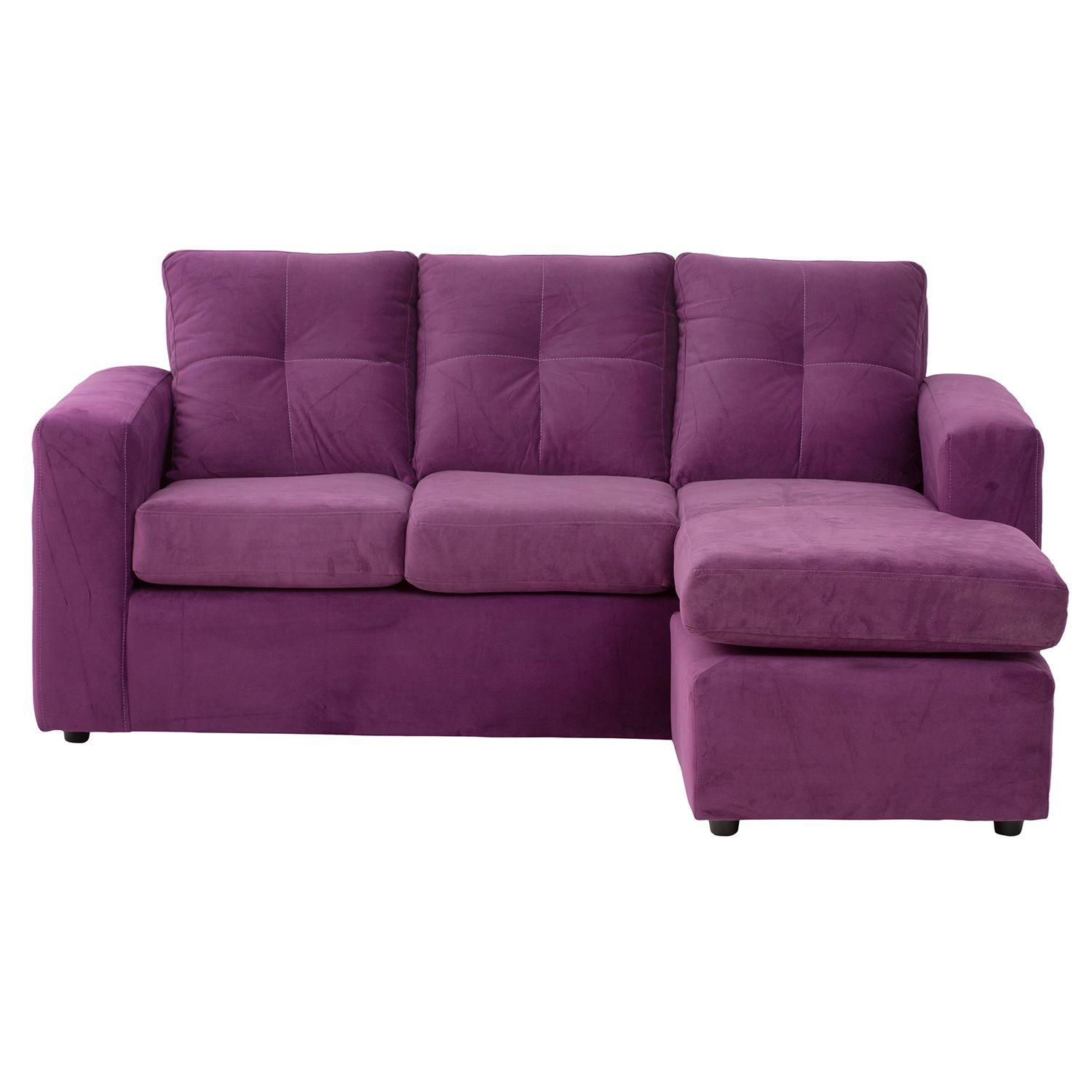 Sofá Seccional Valentina de Felpa - Lila-2
