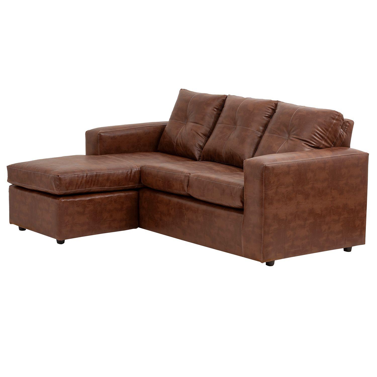 Sofá Seccional Valentina de Cuero Sintetico PU - Caramelo-1