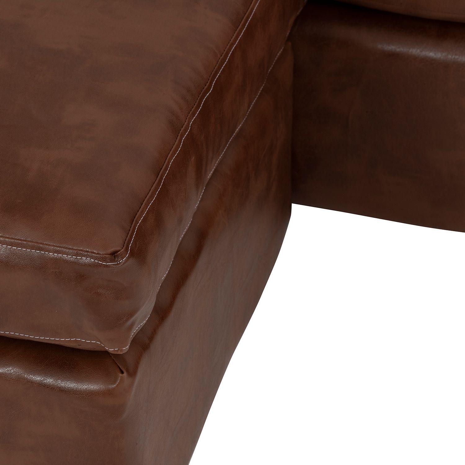 Sofá Seccional Valentina de Cuero Sintetico PU - Caramelo-6