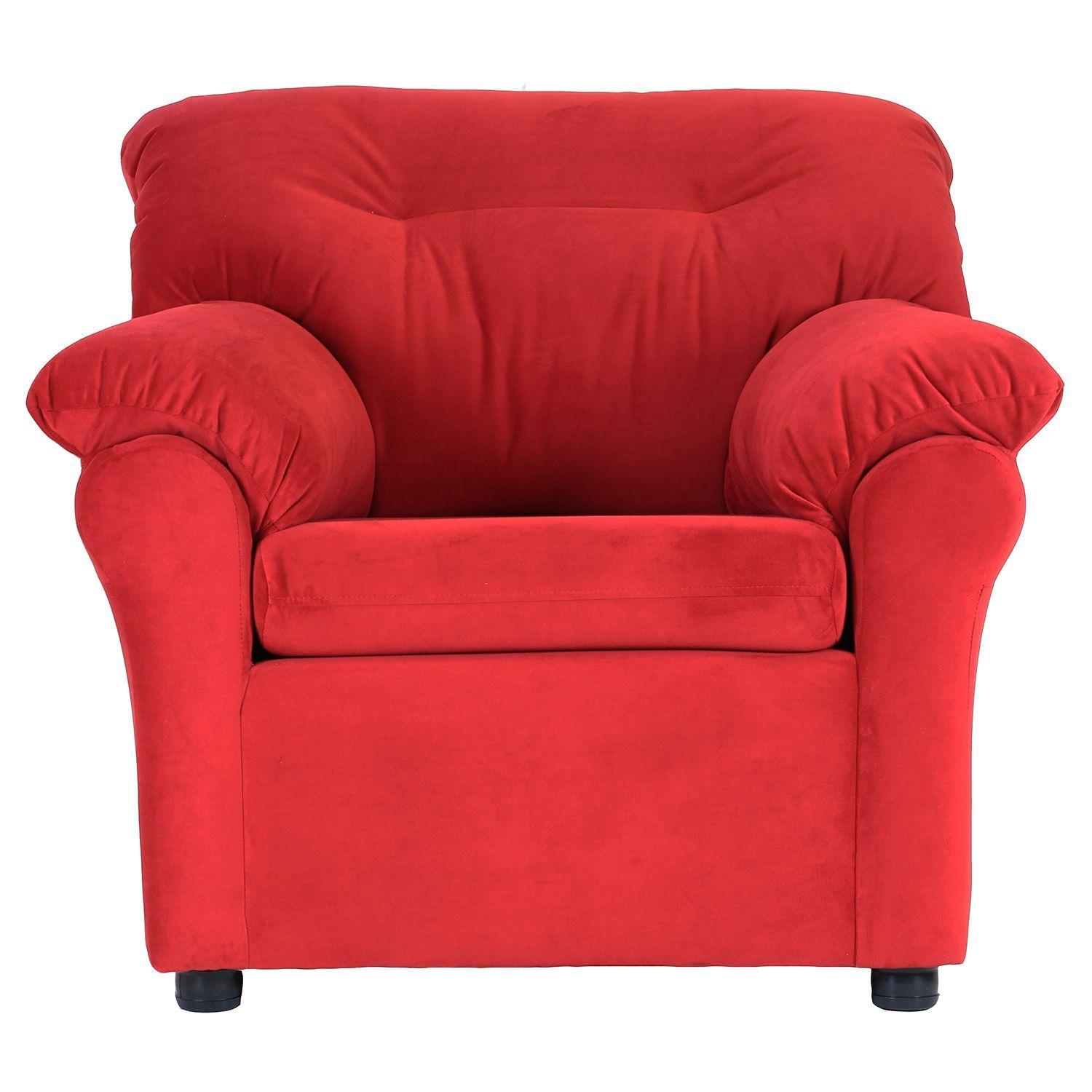 Juego de Living Madrid 2-1-1 de Felpa - Rojo-4