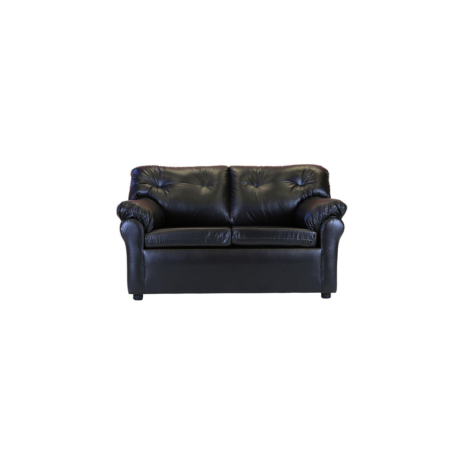 Sofá Madrid de 2 Cuerpos - Cuero Sintetico PU Negro-0