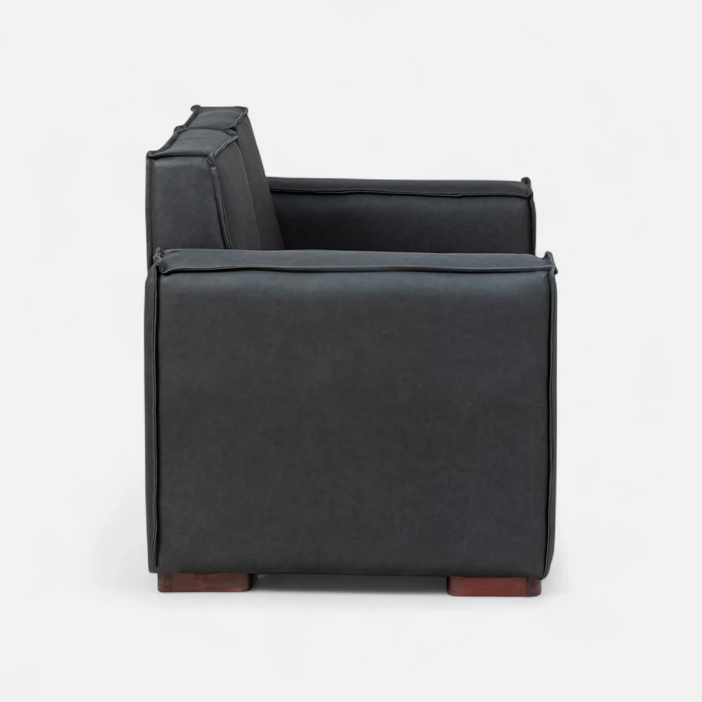 Sofá Modular Fortaleza 2 cuerpos -  Cuero Reconstituido Negro-2