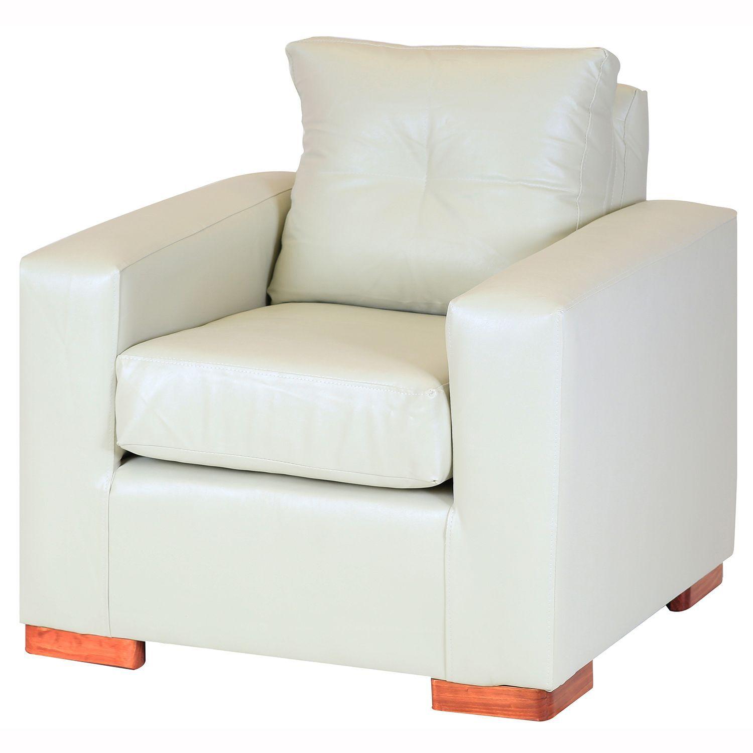 Juego de Living Roma 2-1-1 de Cuero Sintetico Pu - Beige-2