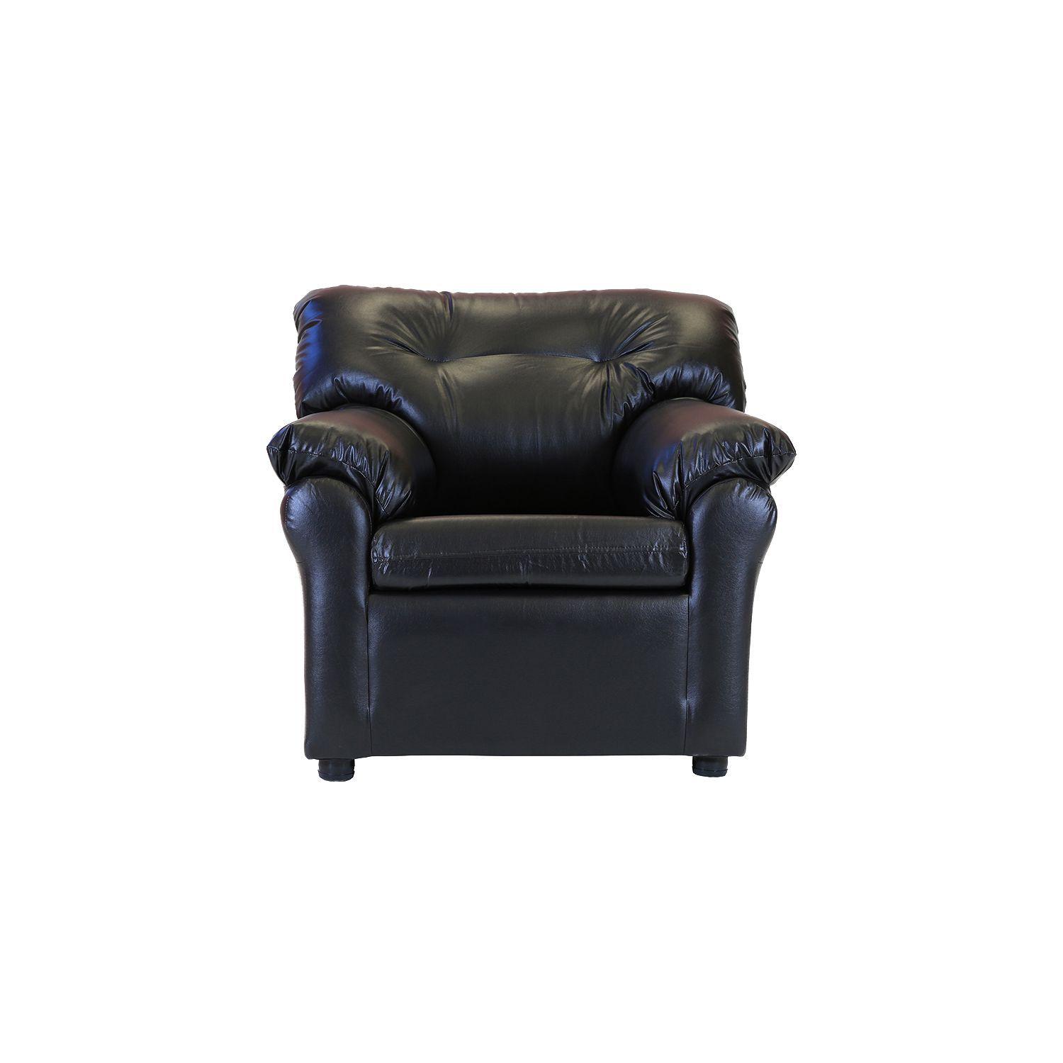 Sofá Madrid de 1 Cuerpo - Cuero Sintetico PU Negro-0