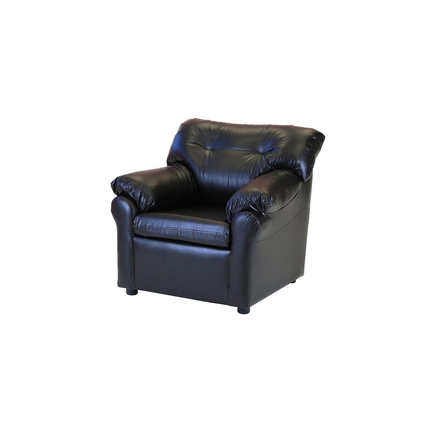 Sofá Madrid de 1 Cuerpo - Cuero Sintetico PU Negro-1