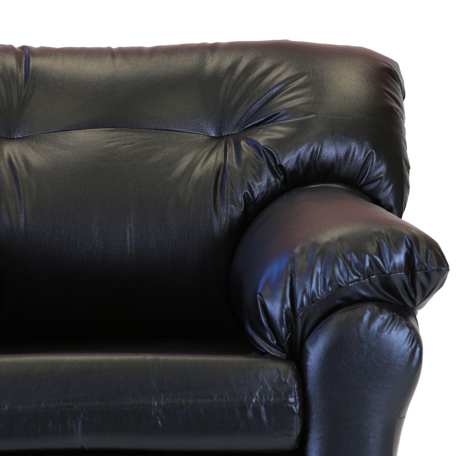 Sofá Madrid de 1 Cuerpo - Cuero Sintetico PU Negro-3