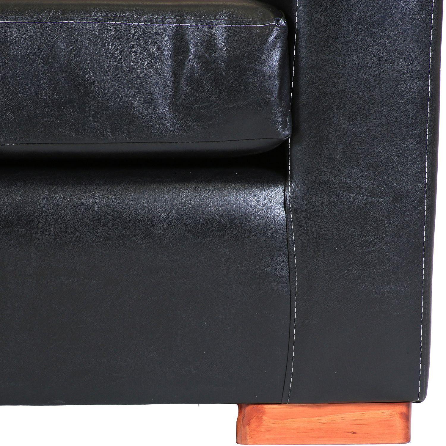 Sofá Roma de 1 Cuerpo - Cuero Sintetico Pu - Negro-3