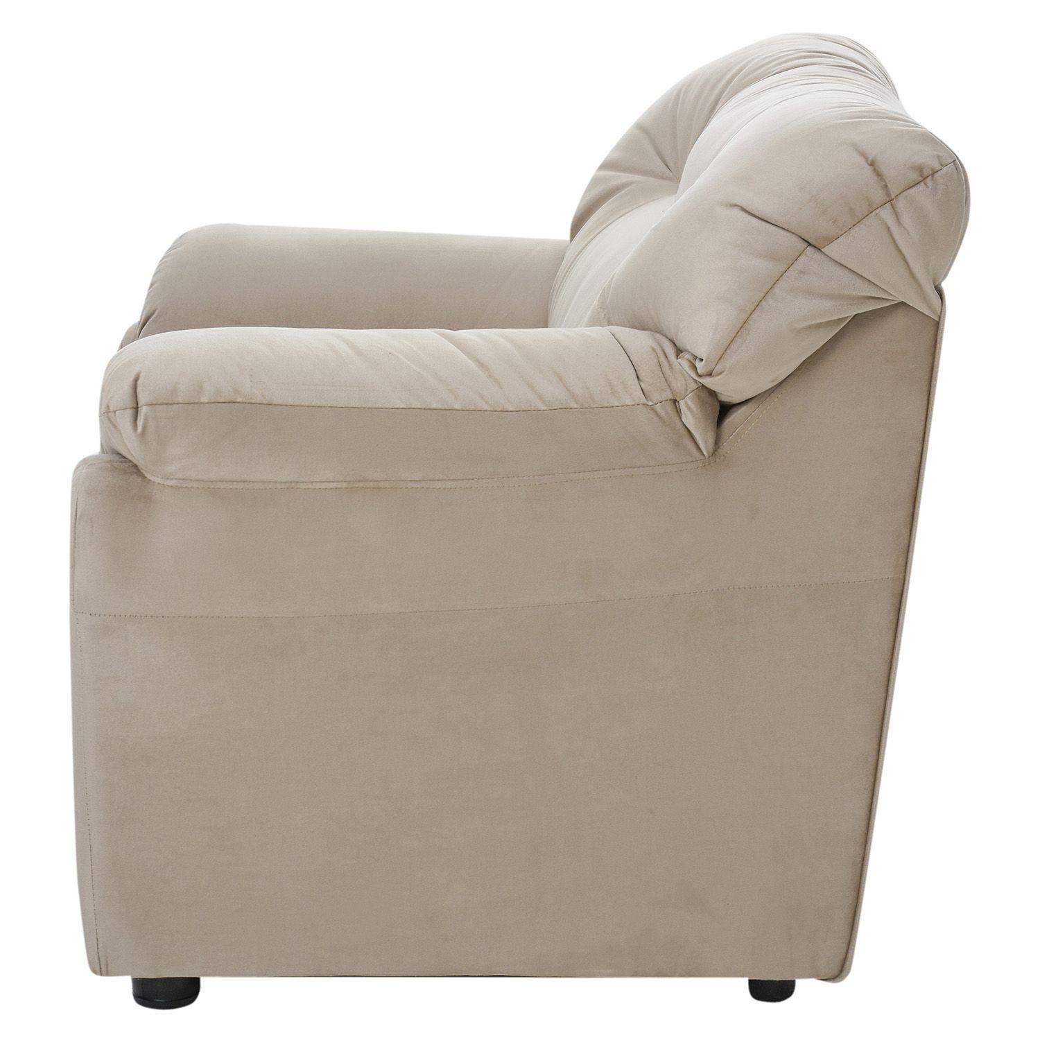 Juego de Living Madrid 3-2-1 de Felpa Beige-7