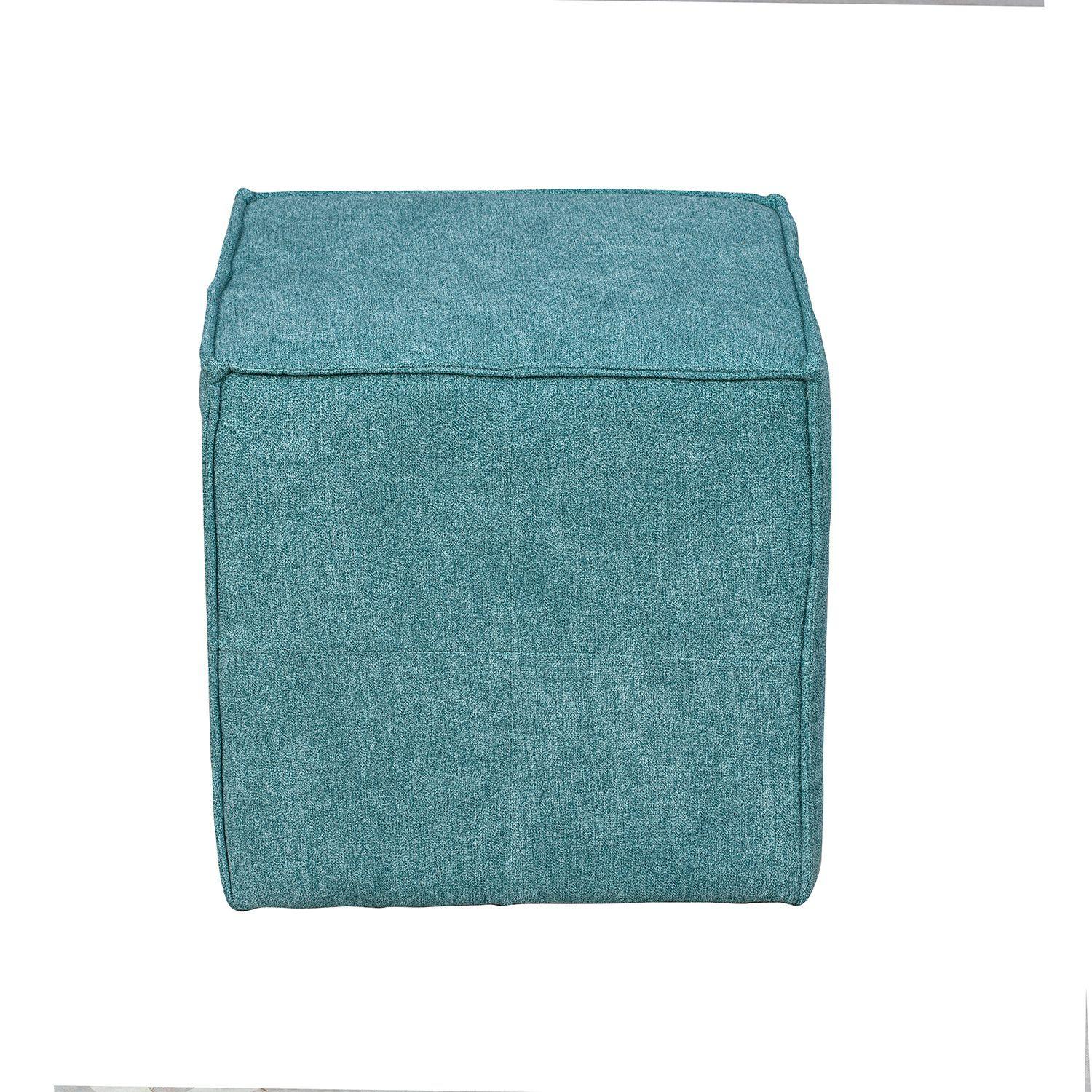 Sofá Modular Fortaleza 3 cuerpos y 2 Poufs - Tela Lino Finesse Verde Agua-6