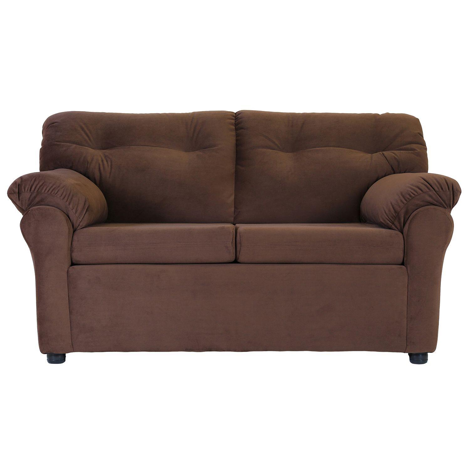 Juego de Living Madrid 3-2-1 de Felpa Chocolate-2