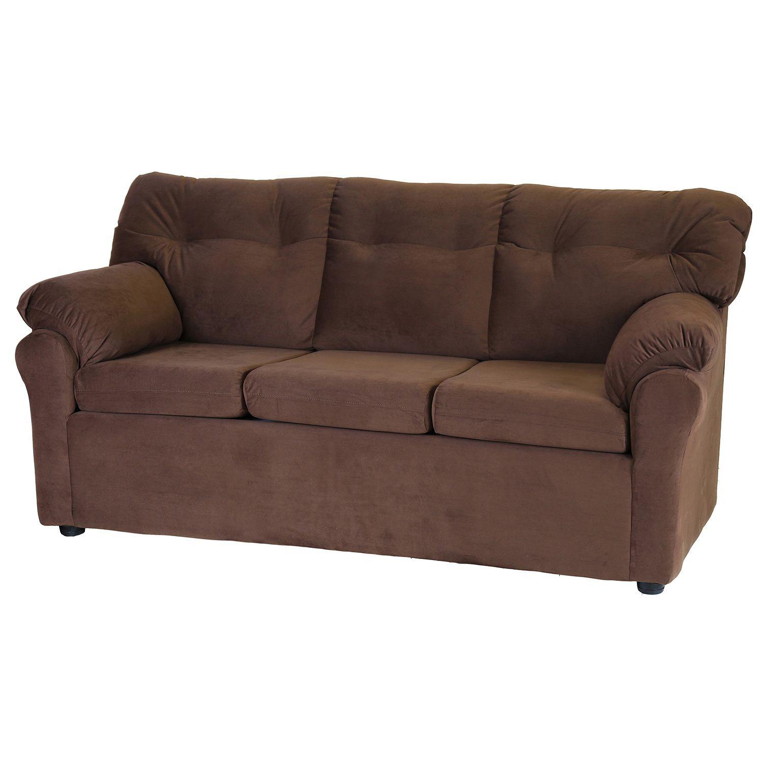 Juego de Living Madrid 3-2-1 de Felpa Chocolate-3