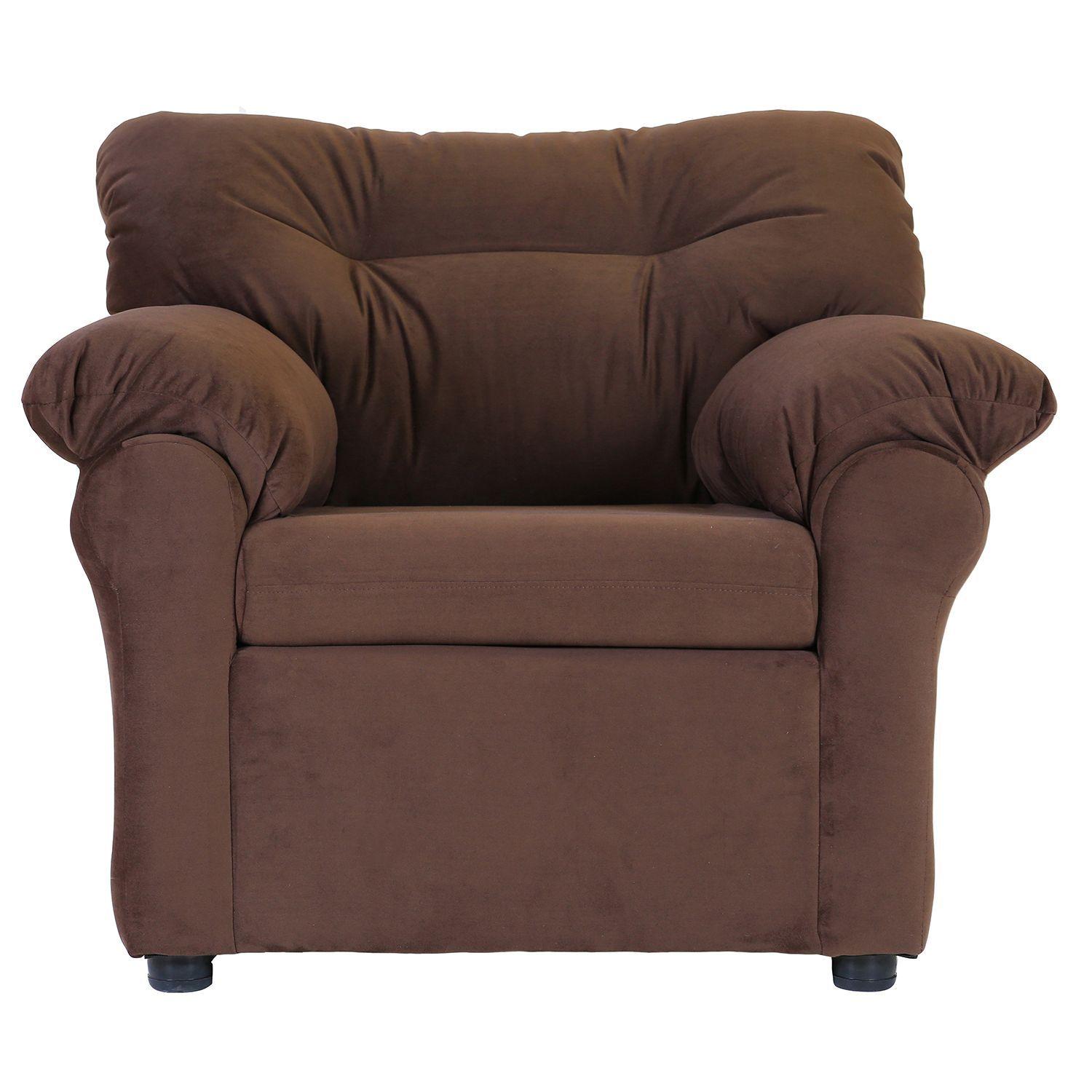 Juego de Living Madrid 3-2-1 de Felpa Chocolate-6