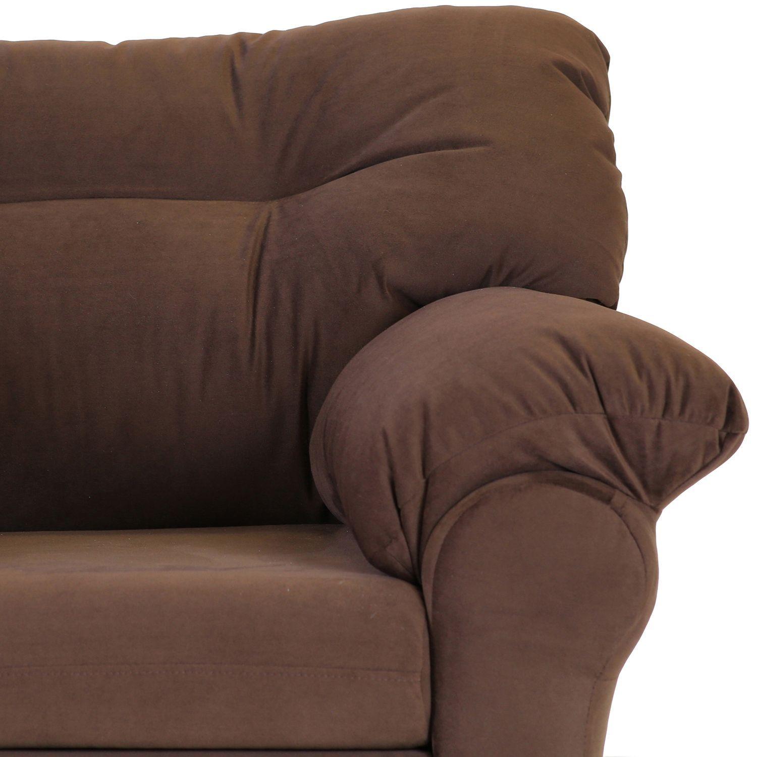 Juego de Living Madrid 3-2-1 de Felpa Chocolate-7