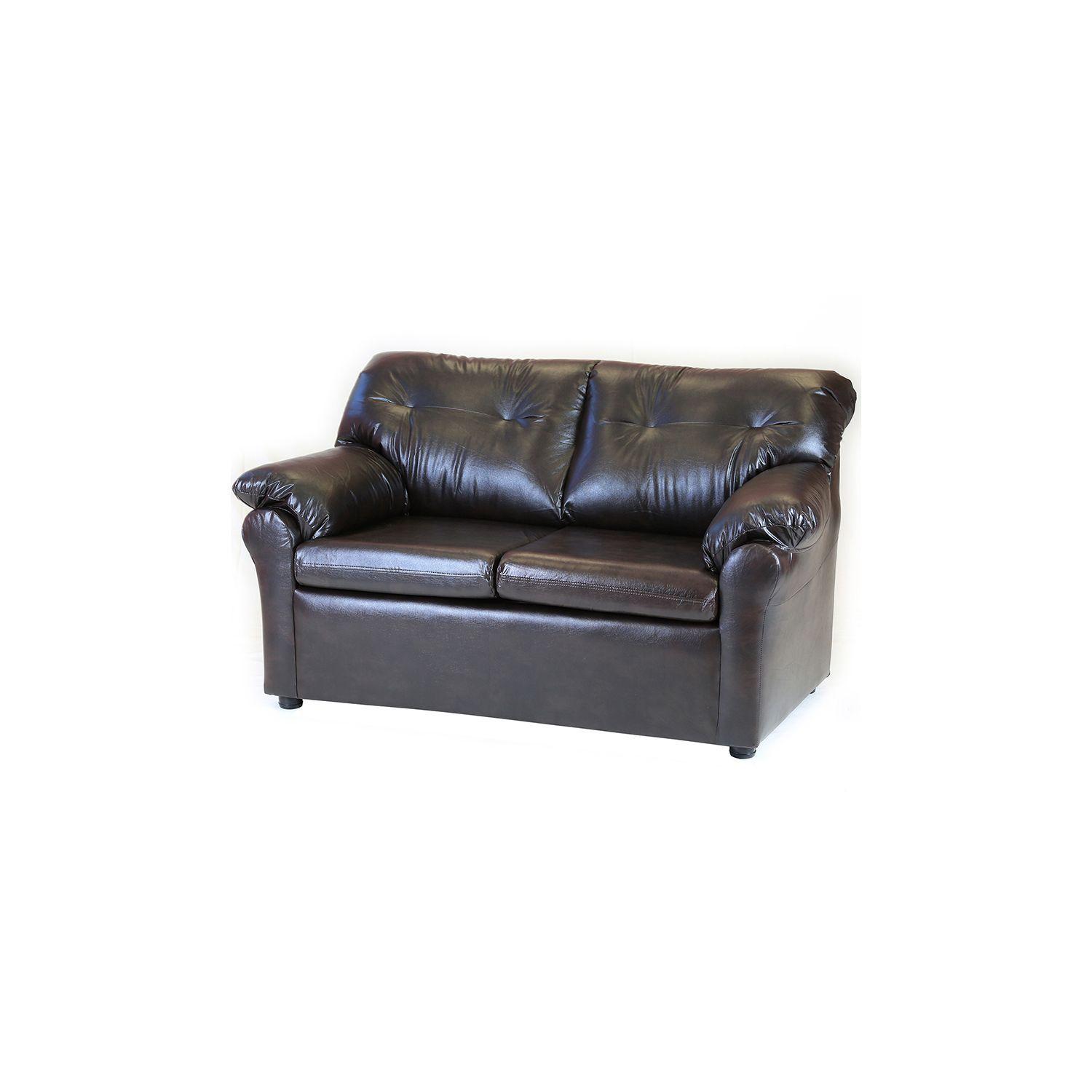 Sofá Madrid de 2 Cuerpos - Cuero Sintetico PU Café-0