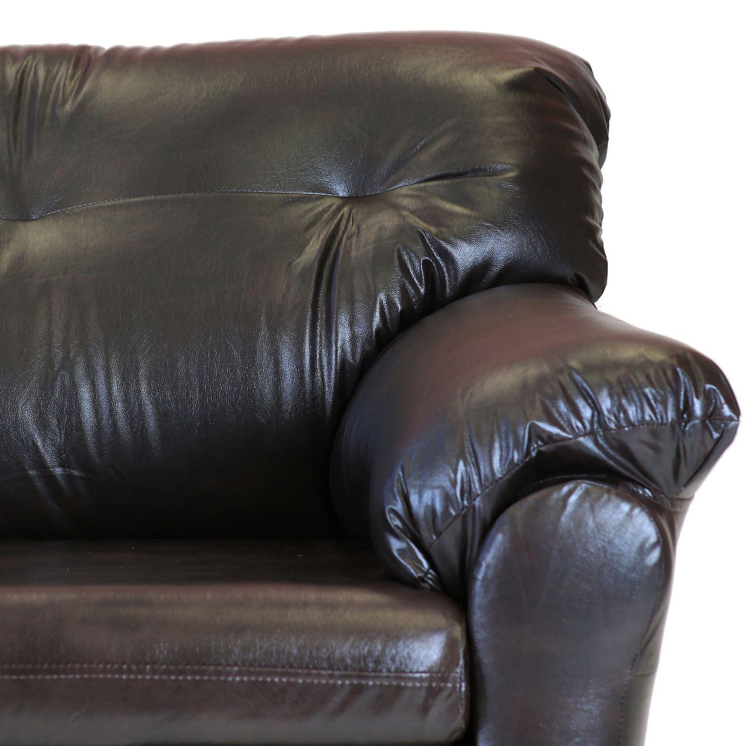 Sofá Madrid de 2 Cuerpos - Cuero Sintetico PU Café-2