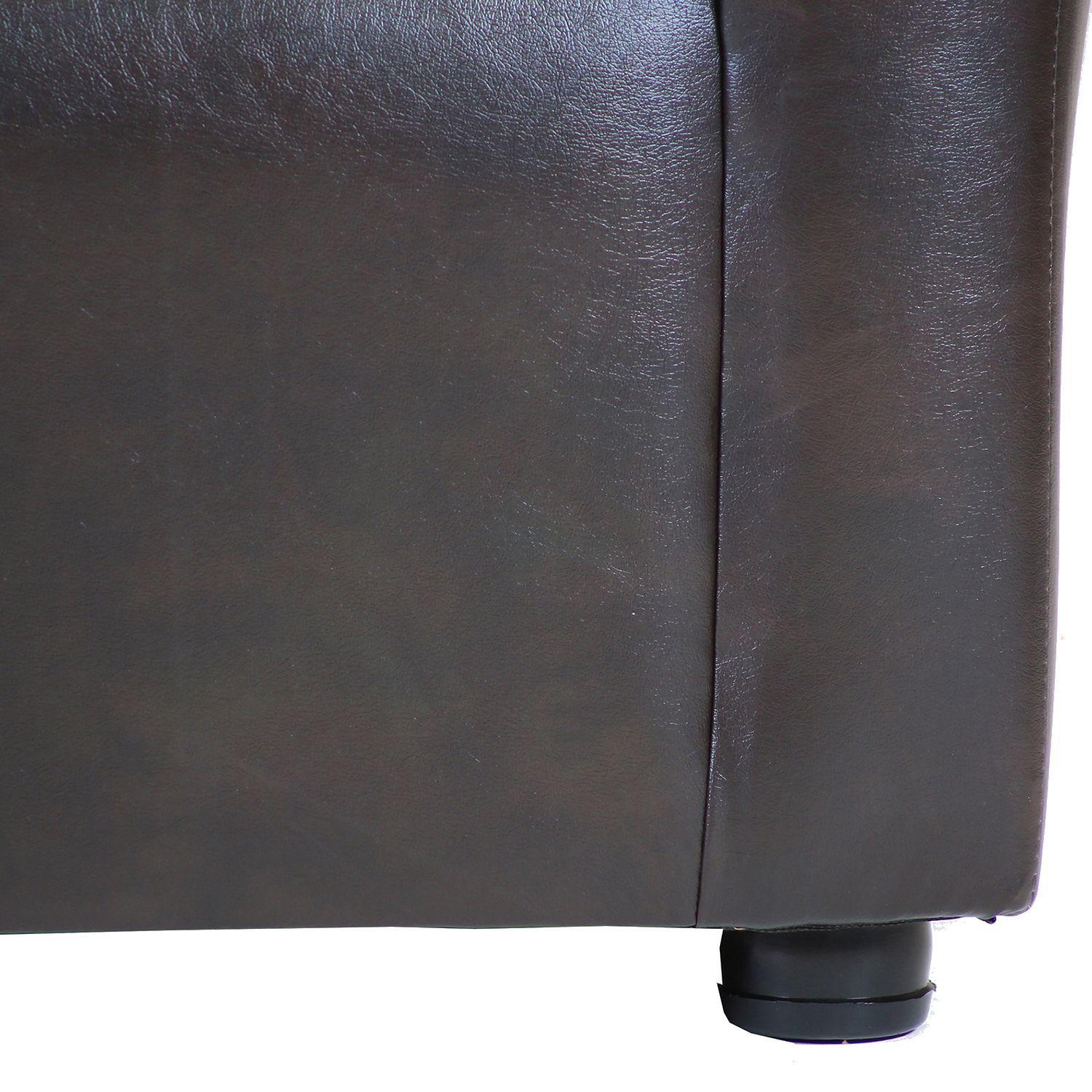 Sofá Madrid de 2 Cuerpos - Cuero Sintetico PU Café-3