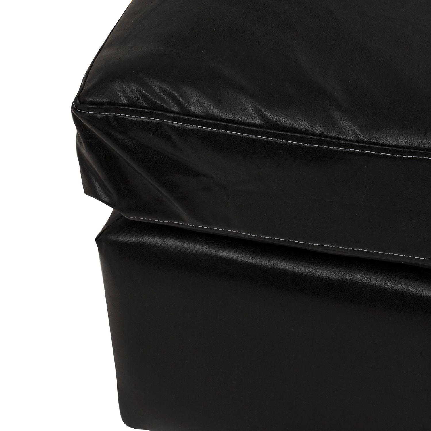 Sofá Seccional Valentina Cuero Sintético - Negro-6