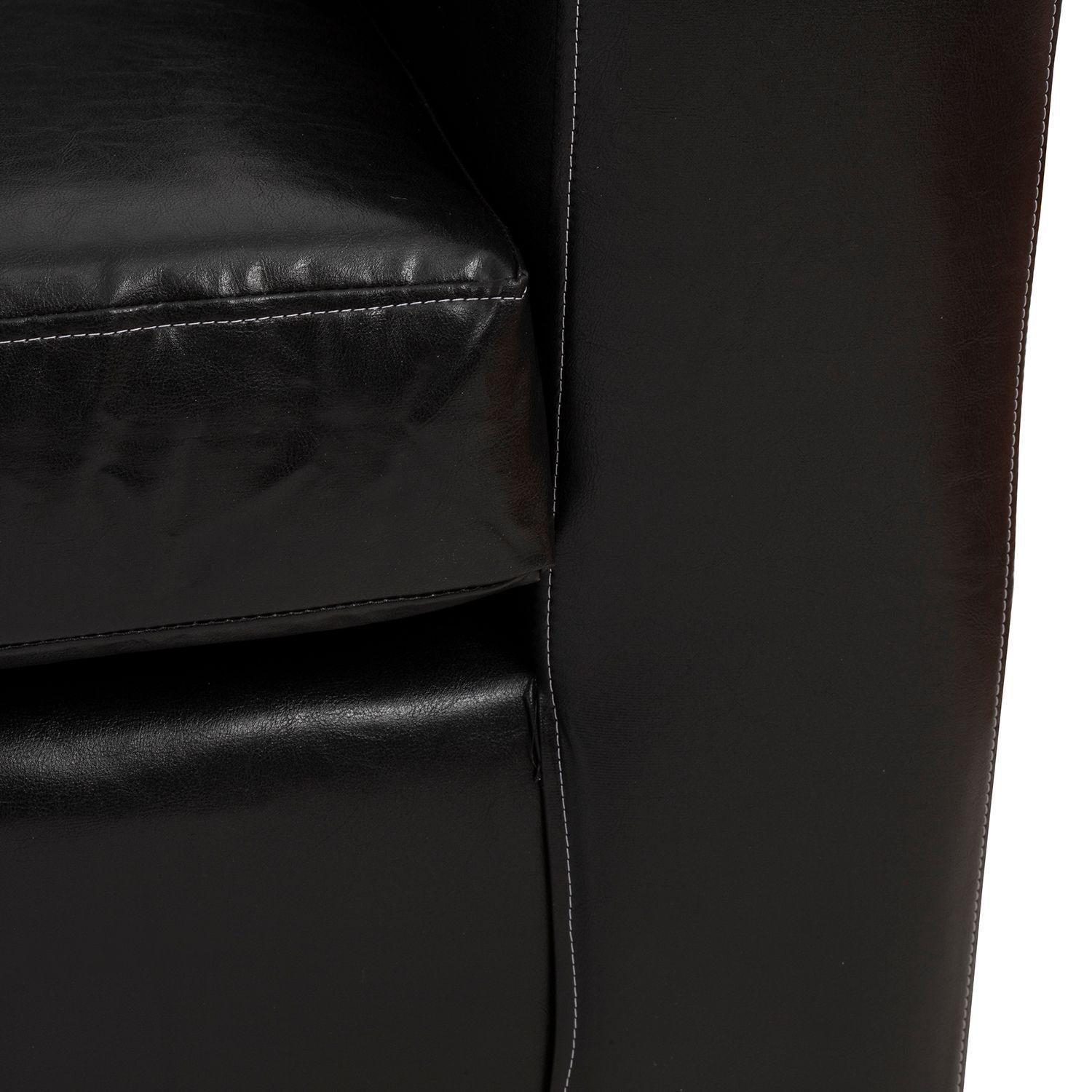 Sofá Seccional Valentina Cuero Sintético - Negro-7