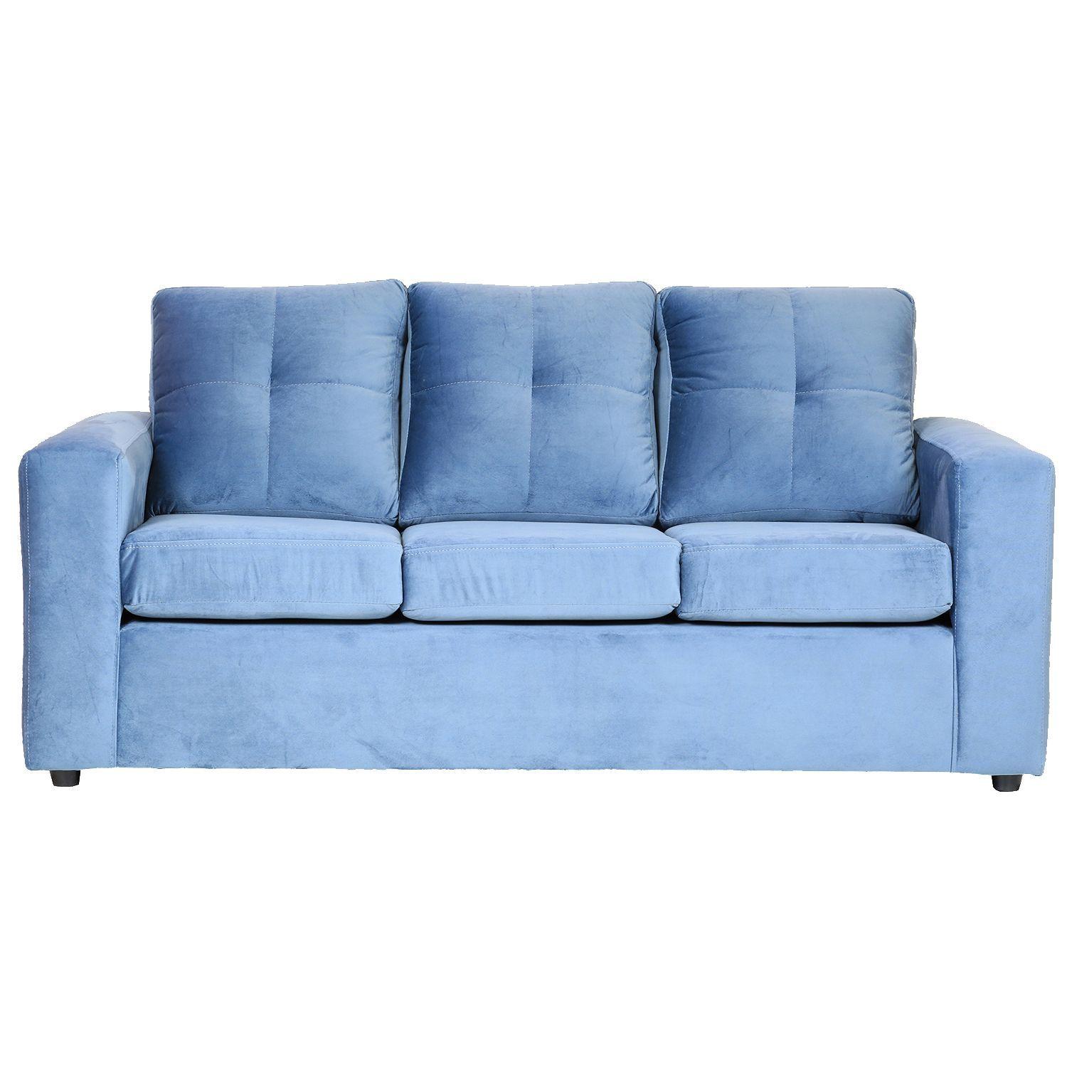 Juego de Living Valentina de Felpa - Azul Petróleo-1