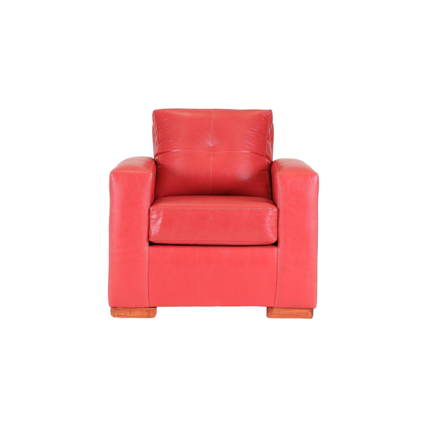 Sofá Roma de 1 Cuerpo - Cuero Sintetico Pu - Rojo-1