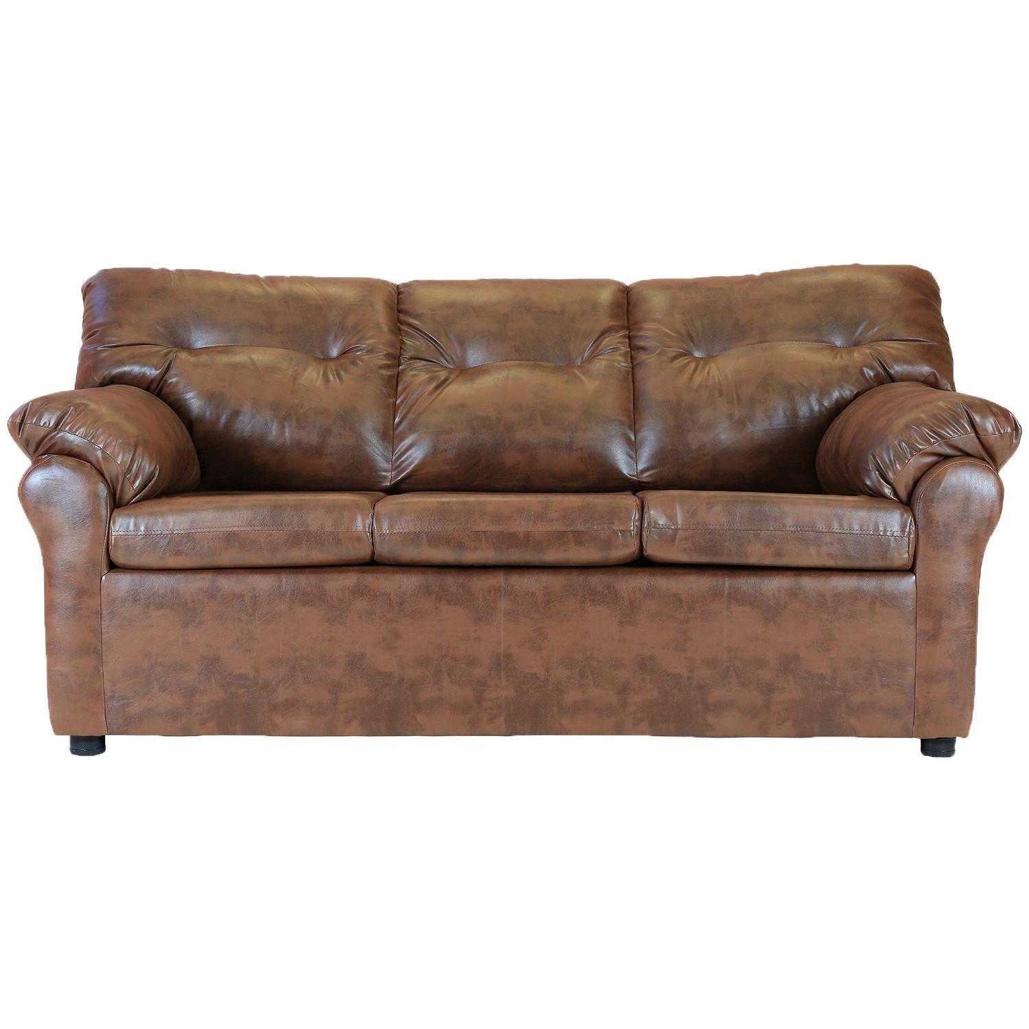 Juego de Living Madrid 3-2-1 de Cuero sintetico Pu Caramelo-1