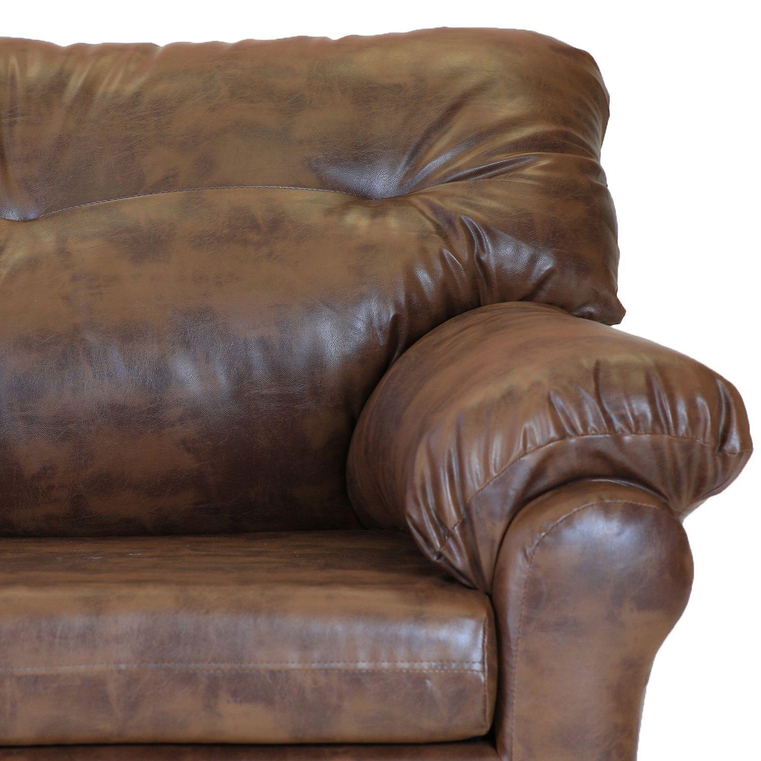 Juego de Living Madrid 3-2-1 de Cuero sintetico Pu Caramelo-7