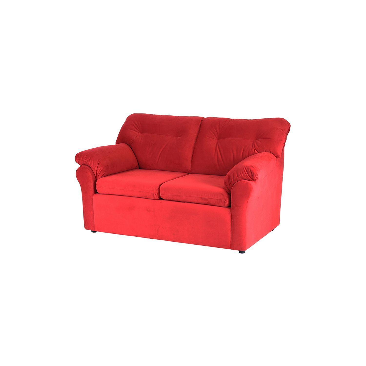 Sofá Madrid de 2 Cuerpos - Felpa Rojo-1