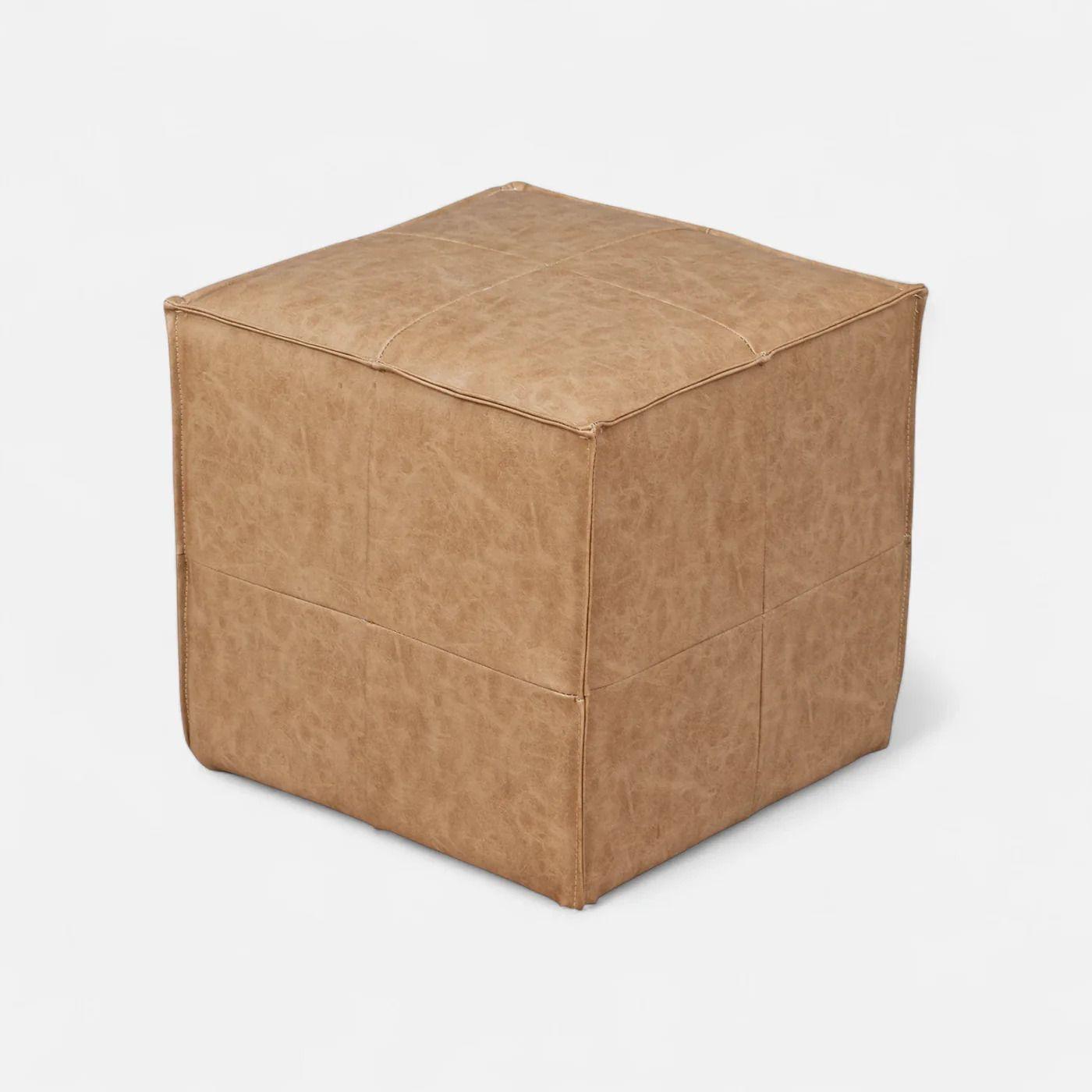 Sofá Modular Fortaleza 3 Cuerpos y 2 Poufs Cuero Reconstituido Beige-6