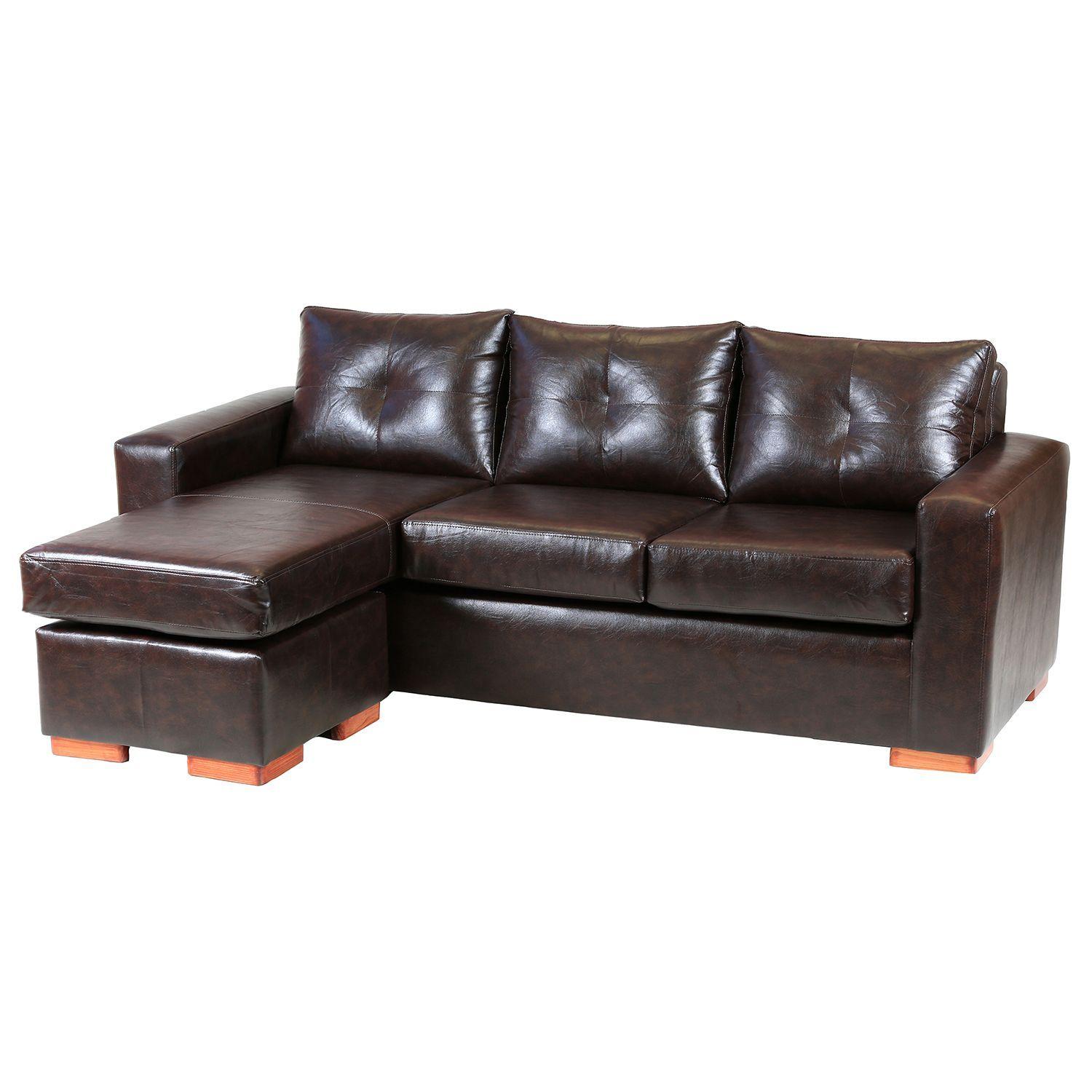 Sofá Seccional Miami de Cuero Sintético Pu - Café Moro-2