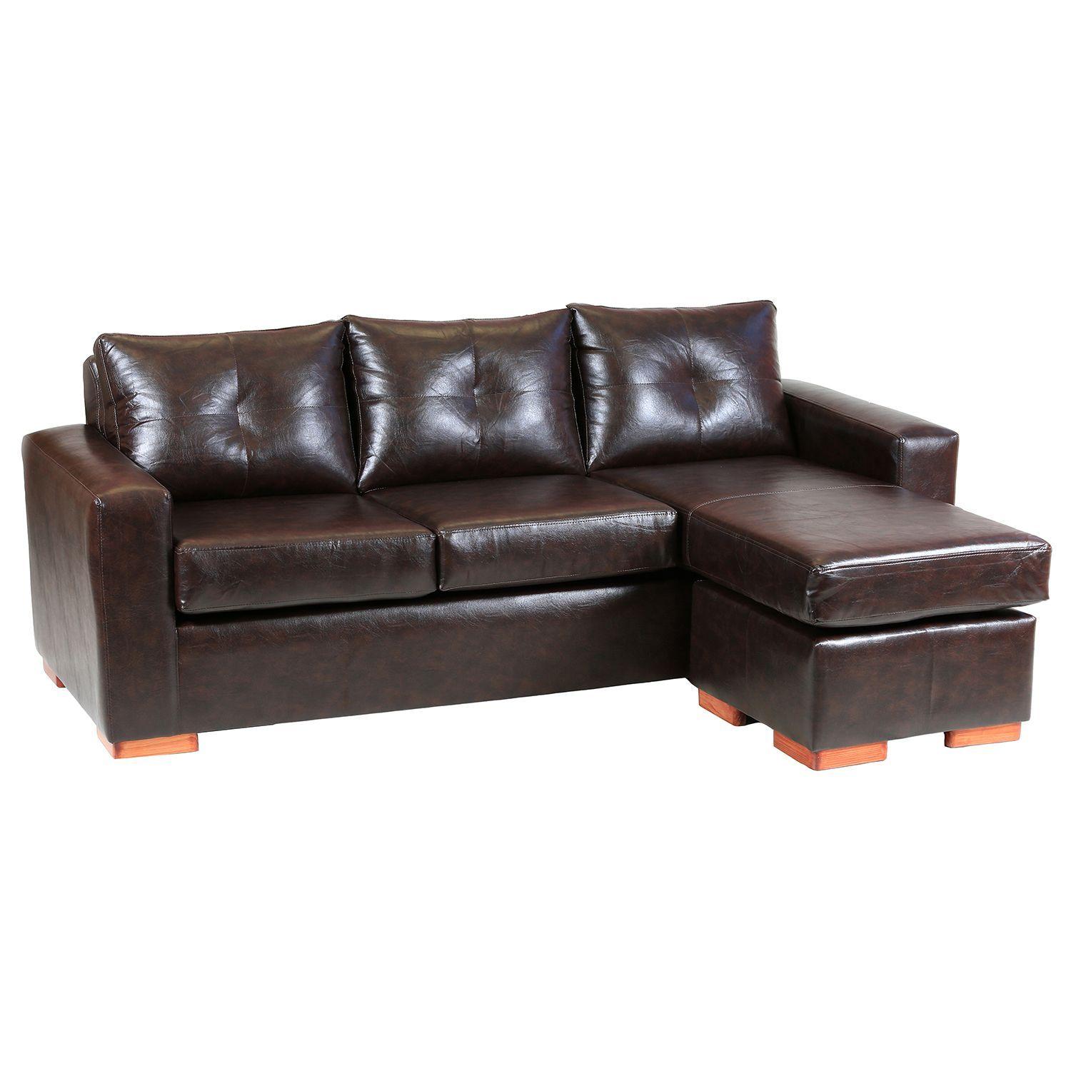 Sofá Seccional Miami de Cuero Sintético Pu - Café Moro-3