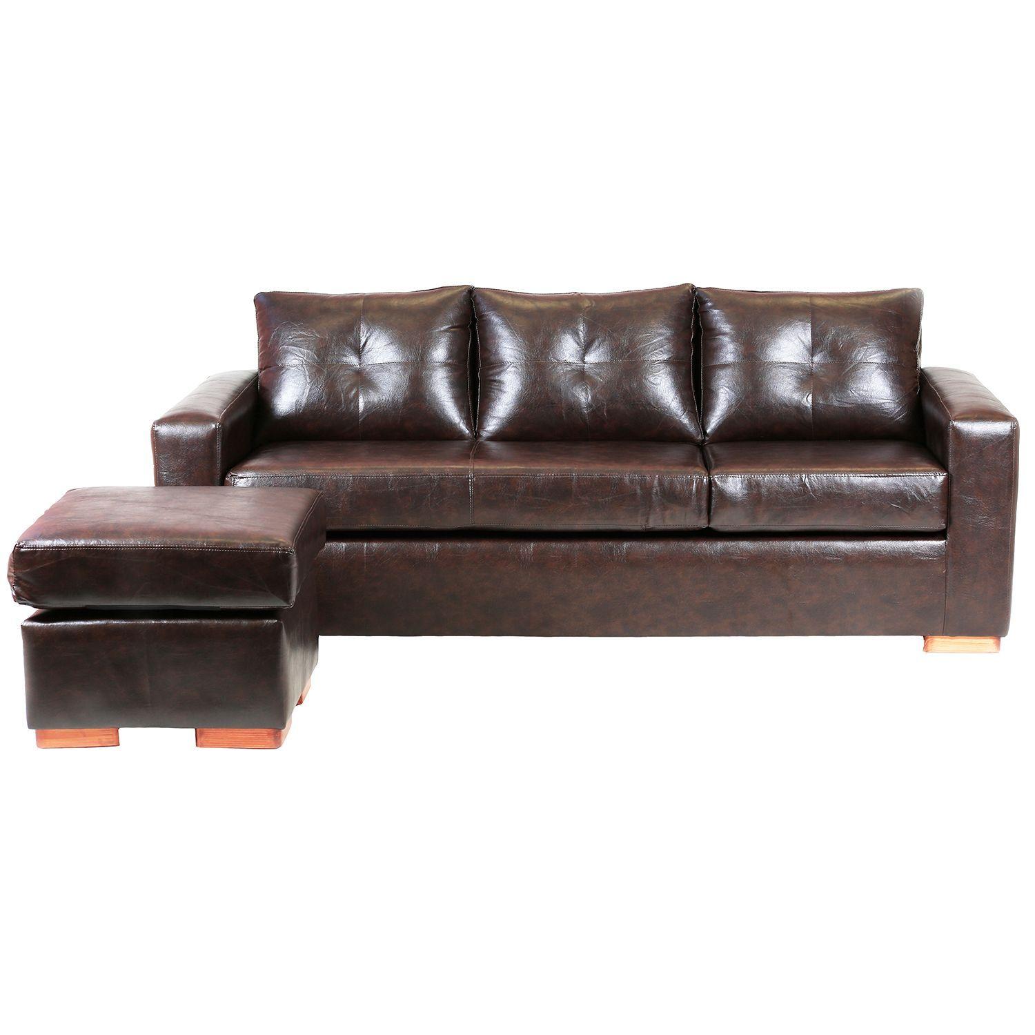 Sofá Seccional Miami de Cuero Sintético Pu - Café Moro-5