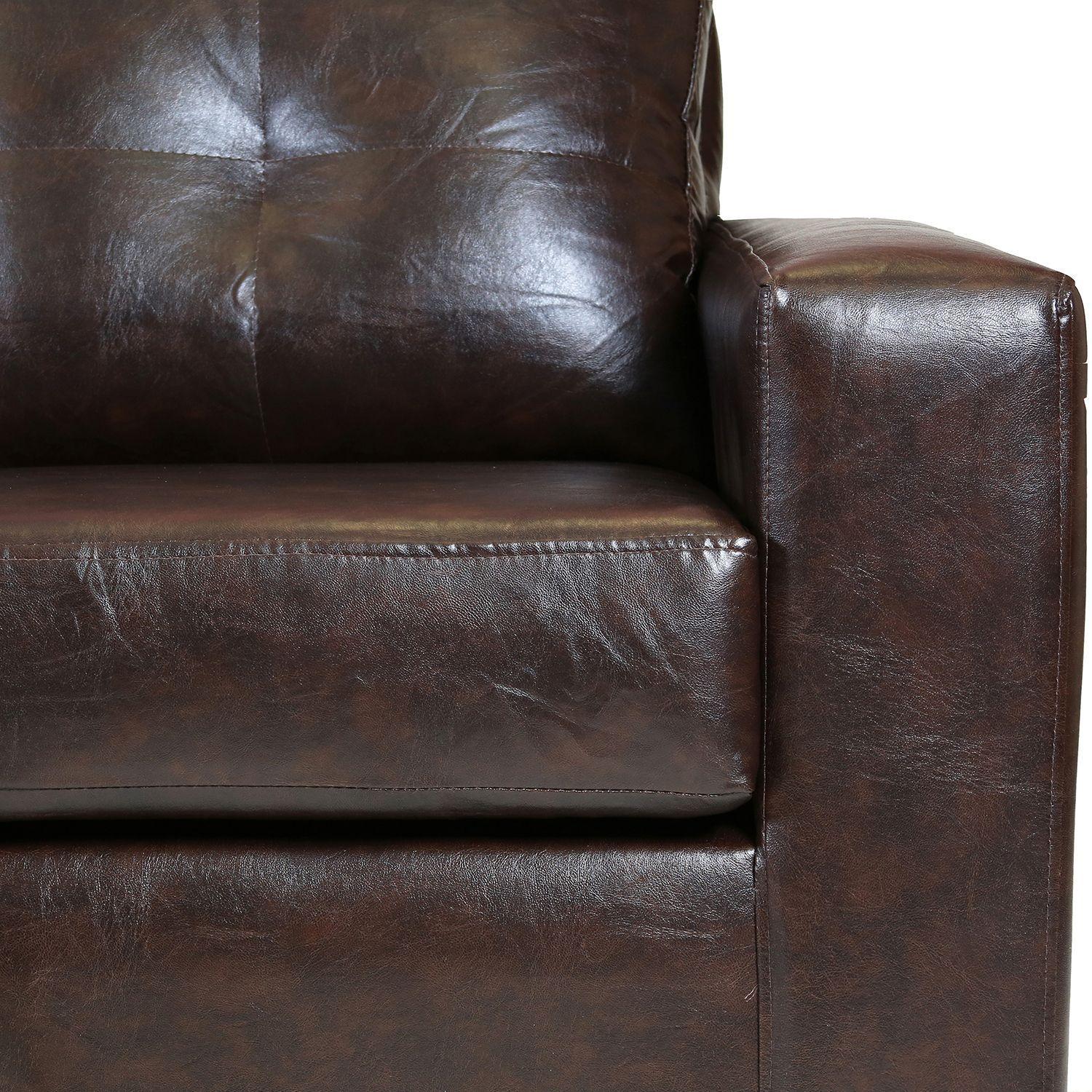 Sofá Seccional Miami de Cuero Sintético Pu - Café Moro-6