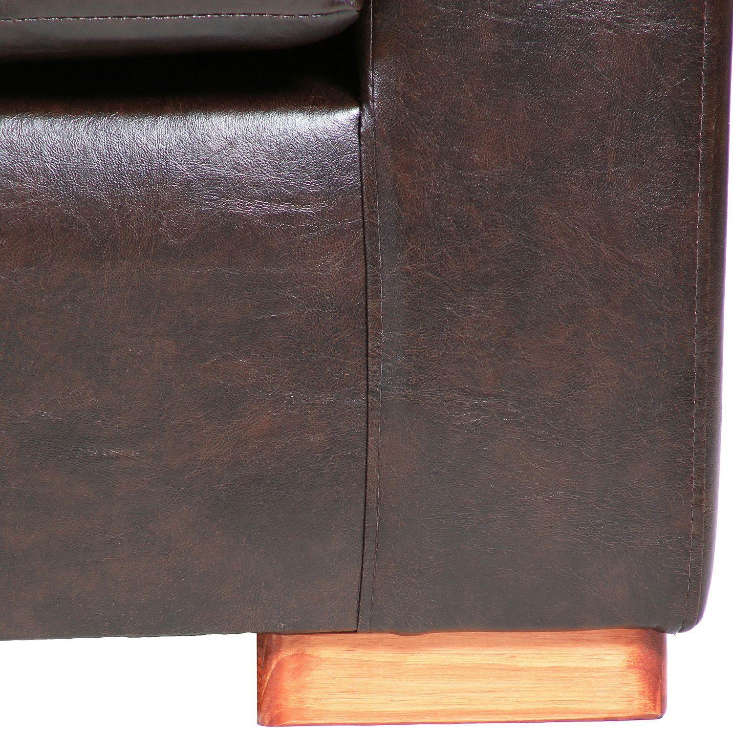 Sofá Seccional Miami de Cuero Sintético Pu - Café Moro-7