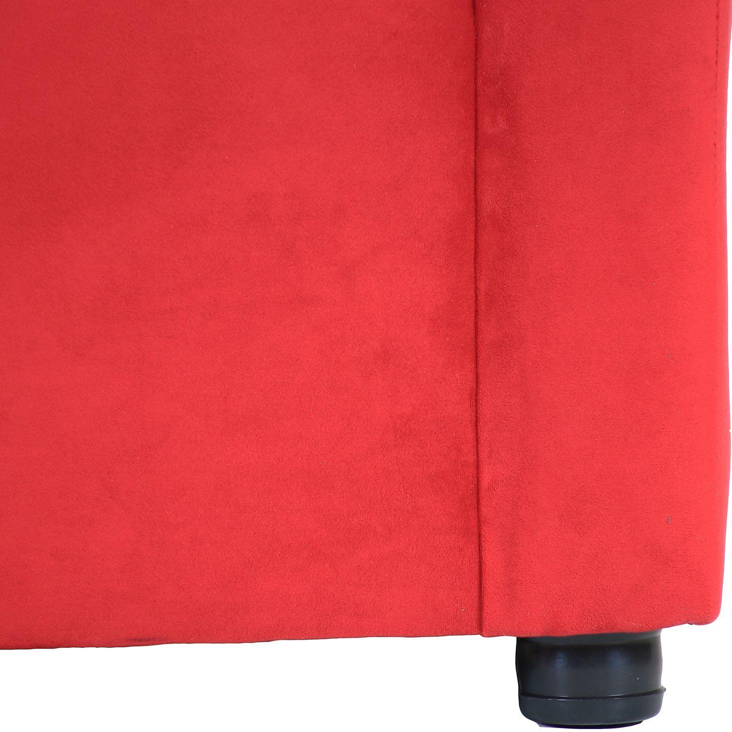 Sofá Madrid de 1 Cuerpo - Felpa  Rojo-3