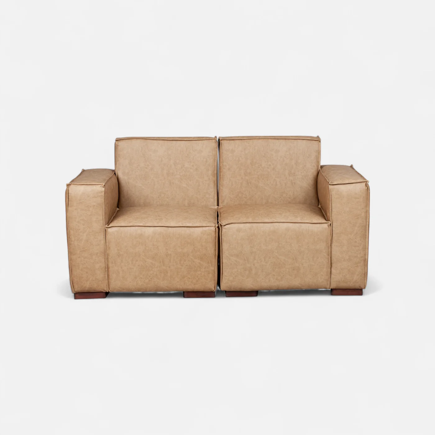 Sofá Modular Fortaleza 2 cuerpos -  Cuero Reconstituido Beige-0