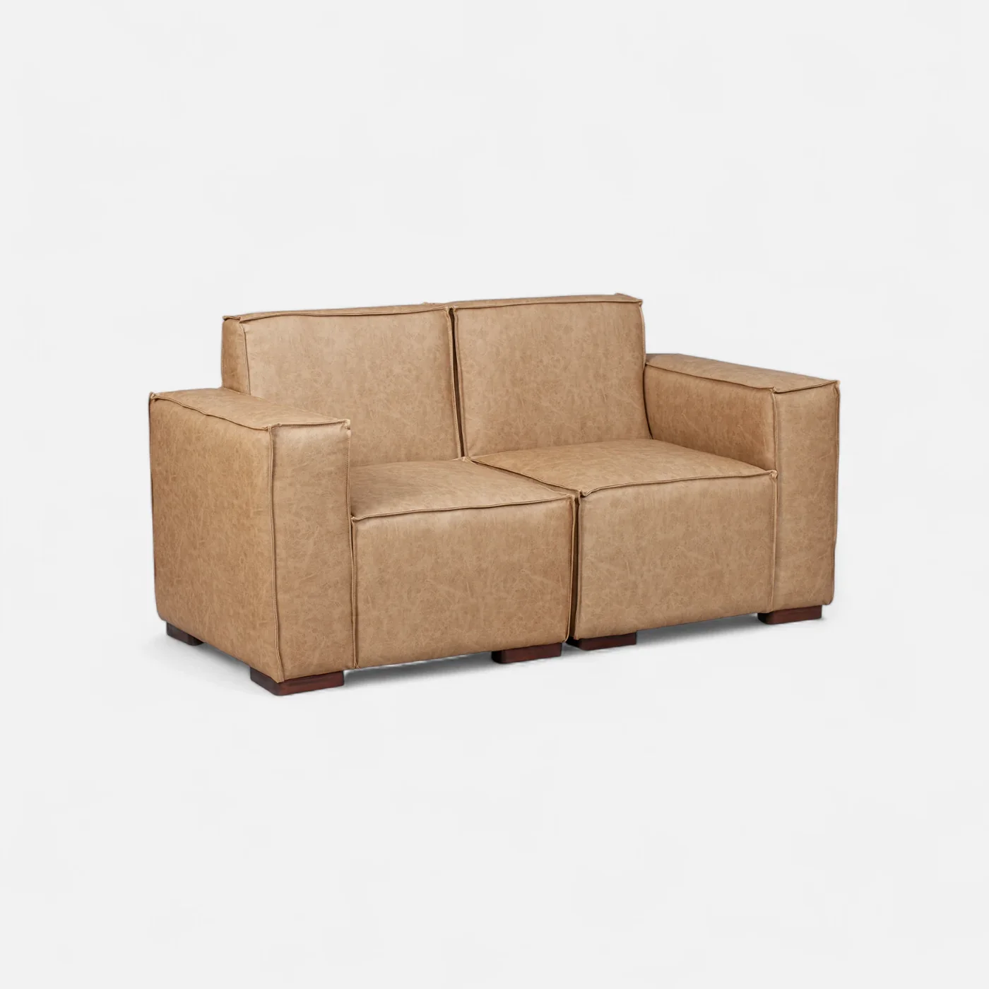 Sofá Modular Fortaleza 2 cuerpos -  Cuero Reconstituido Beige-1