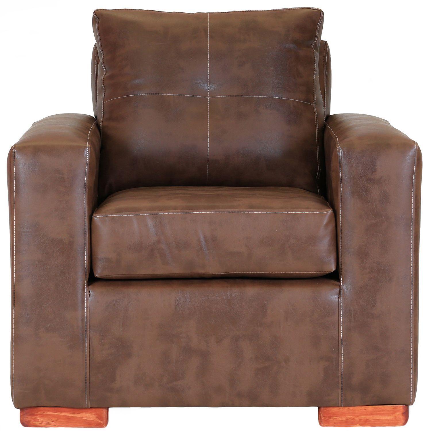 Juego de Living Roma 2-1-1 de Cuero Sintetico Pu - Caramelo-3