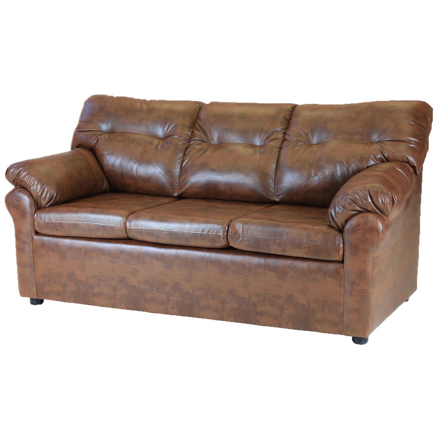 Juego de Living Madrid 3-1-1 de Cuero Sintético Pu - Caramelo-2