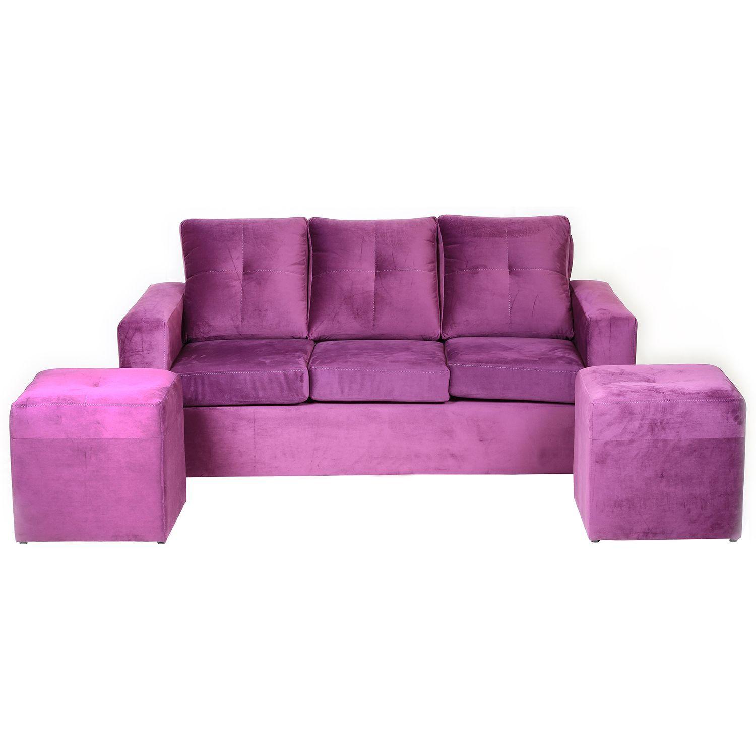 Juego de Living Valentina de Felpa - Lila-0